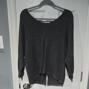 Express Dark Gray V-Neck Sweater